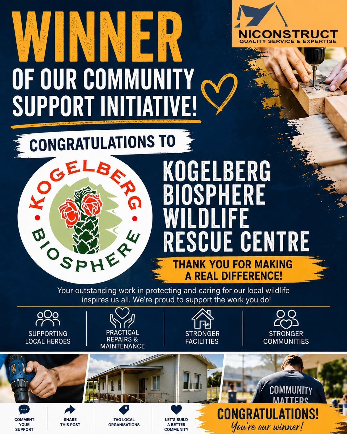 Congratulations to Kogelberg Biosphere Wildlife Rescue Centre